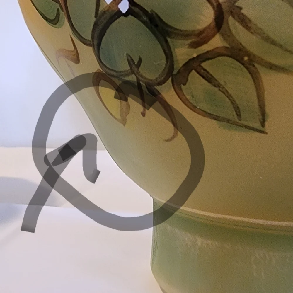 Mid Century Globe Lamp Shades Acrylic Plastic Set Of 3 Hand Painted Floral Grèen